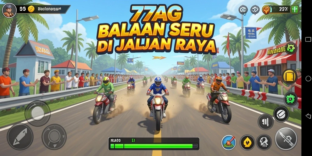 Gameplay balapan yang mendebarkan di 77AG dengan mobil cepat.