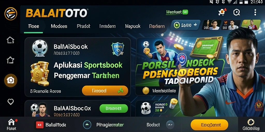 Tampilan antarmuka pengguna BALAITOTO saat bertaruh di Sportsbook.