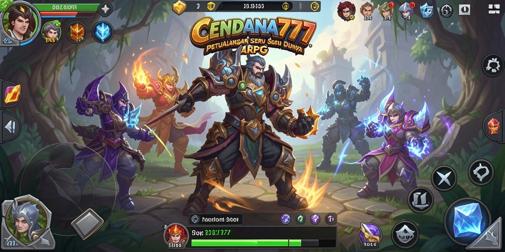 Tampilan in-game CENDANA777 menampilkan pertarungan epik dan strategi dalam ARPG.