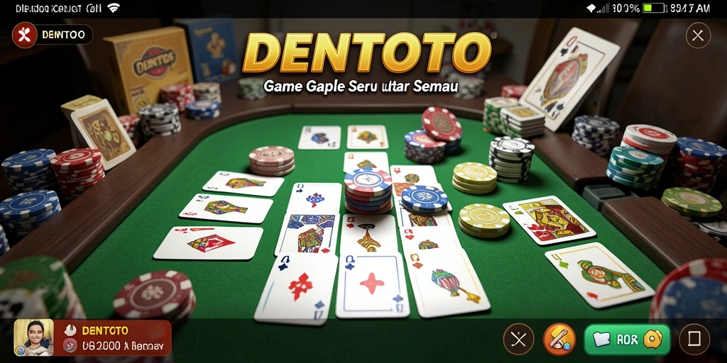 Tampilan gameplay DENTOTO dengan suasana Gaple yang seru.