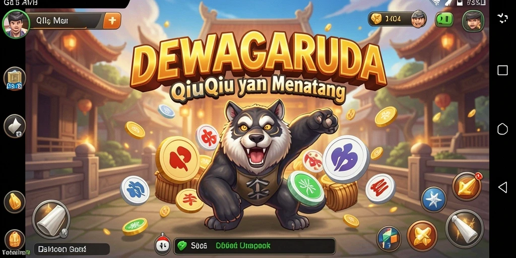 Screenshot menunjukkan momen seru permainan QiuQiu DEWAGARUDA.