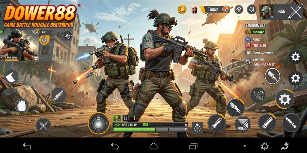 Tampilan gameplay seru dalam DOWER88 dengan aksi Battle Royale.