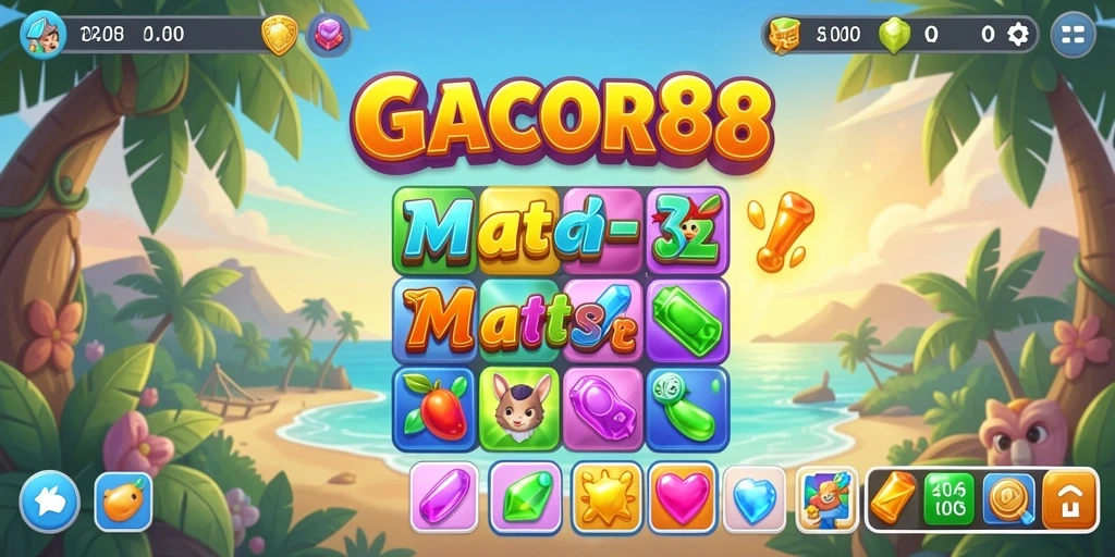 Tampilan gameplay GACOR88 dengan kombinasi simbol yang menarik.