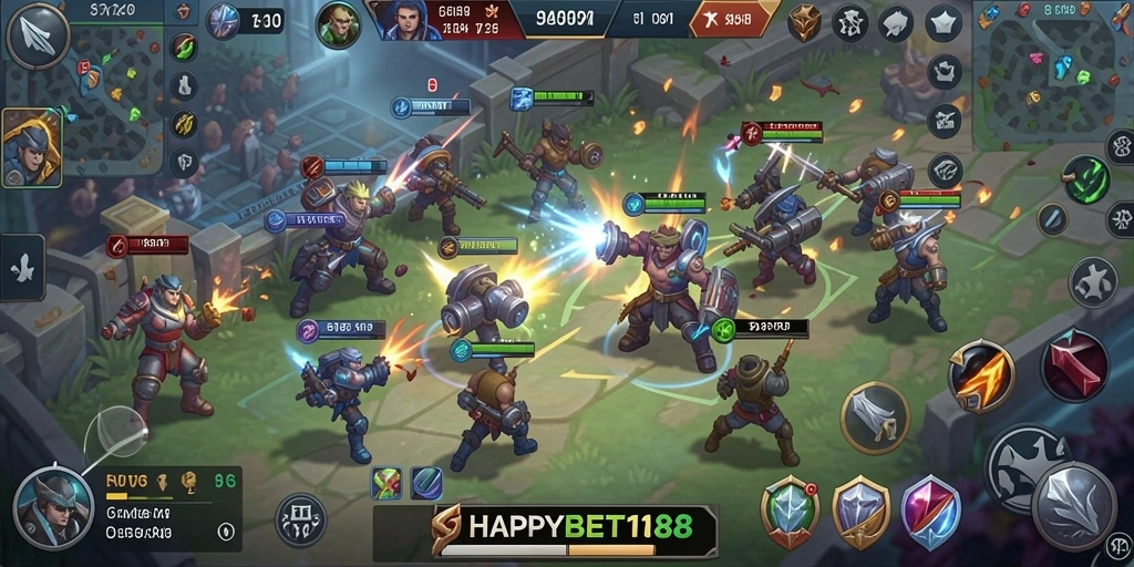 Screenshot gameplay <strong>HAPPYBET188</strong> yang menunjukkan aksi taktis dan strategi.