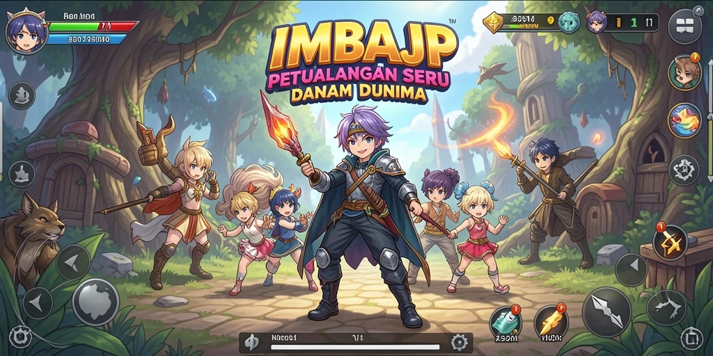 Tampilan gameplay <strong>IMBAJP</strong> yang menawan dan interaktif dalam dunia anime.