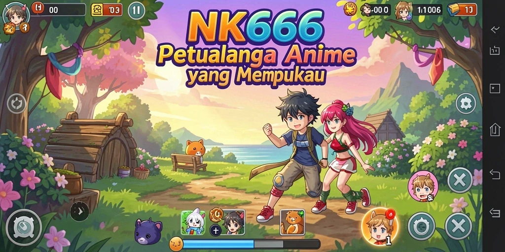 Tampilan gameplay yang memukau dalam dunia Anime yang fantastis.
