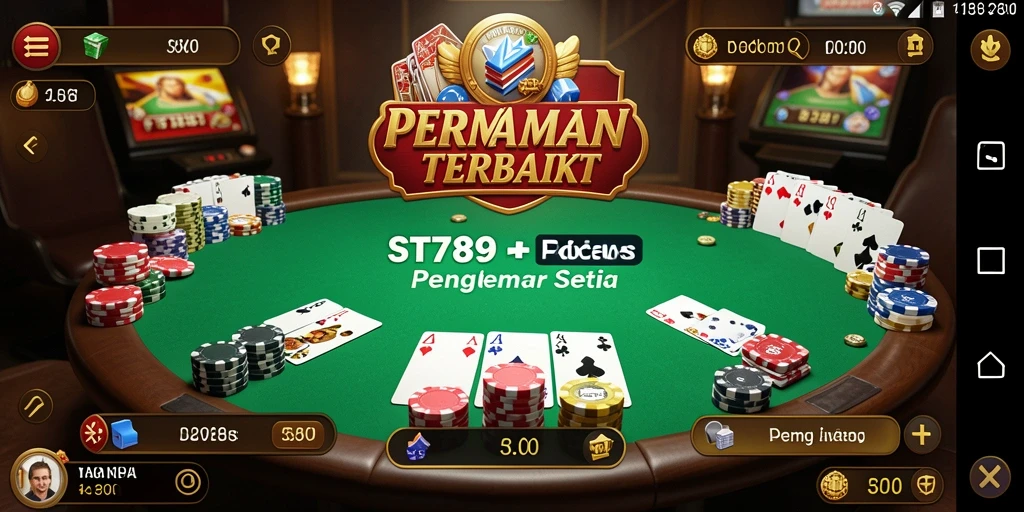 Tampilan menarik dari gameplay poker di ST789.