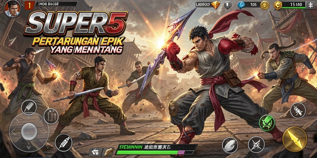 Menampilkan aksi pertarungan mendebarkan dalam SUPER5.
